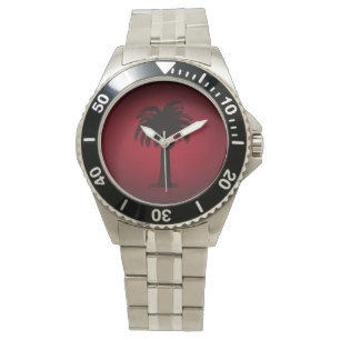 Palm Tree/ Black & Burgandy-Design 2 Watch