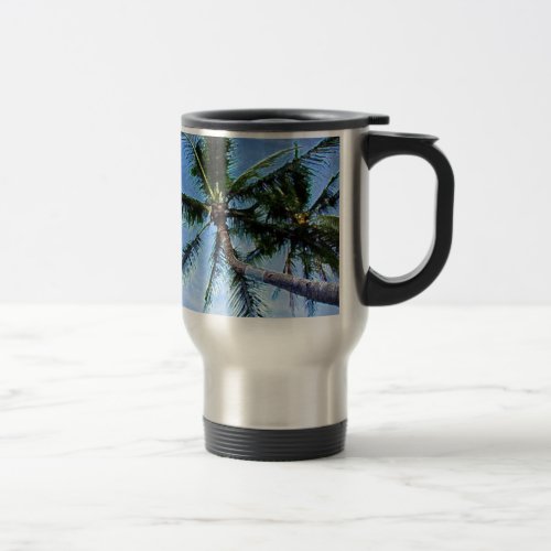 Palm Tree  Blue Sky Travel Mug