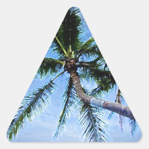 Palm Tree  Blue Sky Triangle Sticker