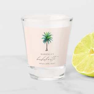 Palm Tree Blush Bachelorette Party Shot Glass