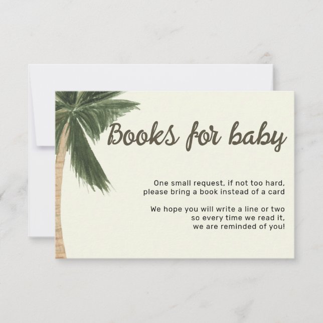 Palm Tree Bohemian Gender Neutral Books baby Invitation (Front)
