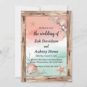 palm tree boho beach wedding invitations