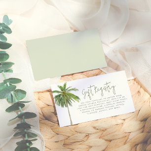 Palm Tree Boho Tropical Bridal Shower Enclosure Card