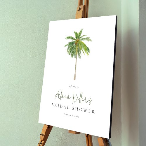 Palm Tree Boho Tropical Bridal Shower Welcome Sign