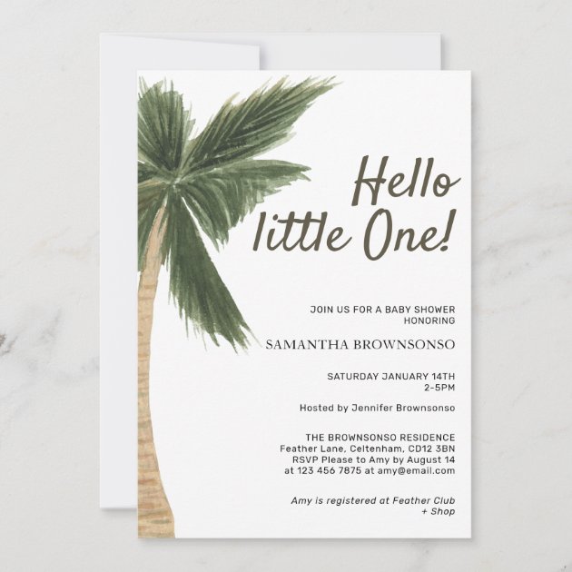 Palm Tree Boy Girl Bohemian Party Gender Neutral Invitation