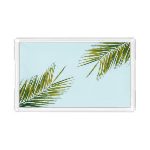 Palm tree branch acrylic tray