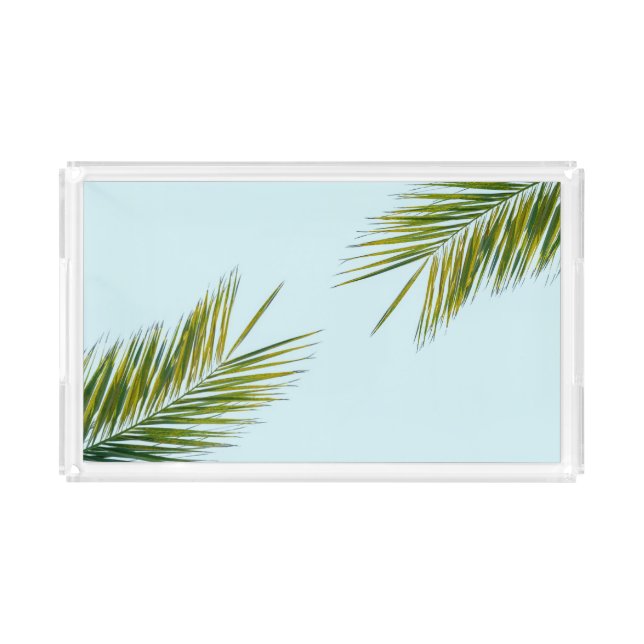 Palm tree branch acrylic tray (Front)