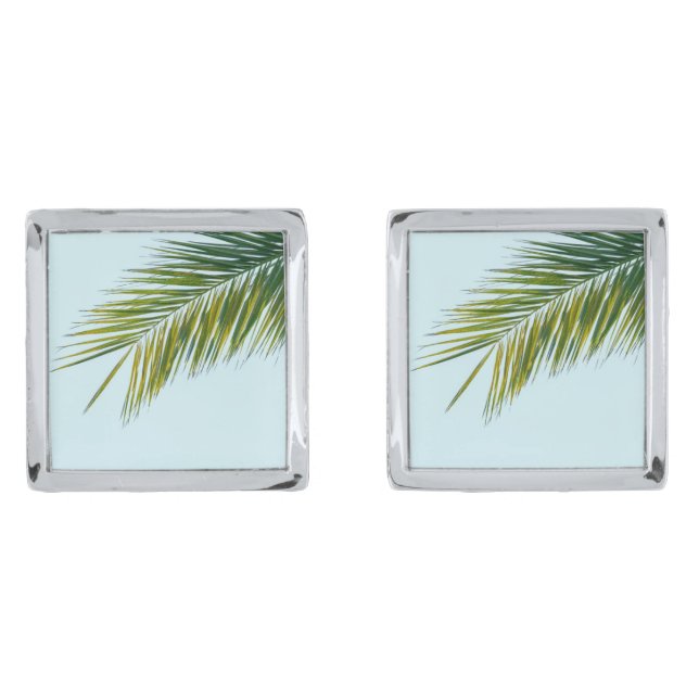 Palm tree branch cufflinks (Front)
