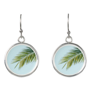 Palm tree branch earrings