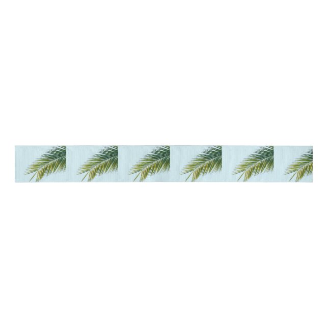 Palm tree branch grosgrain ribbon (Front)