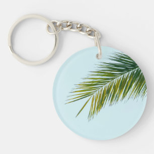 Palm tree branch keychain