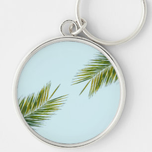 Palm tree branch keychain