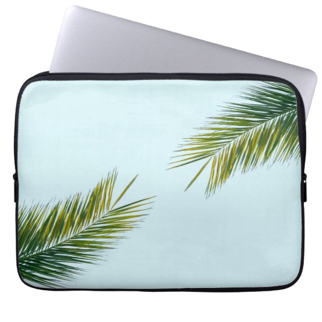 Palm tree branch laptop sleeve (Front)