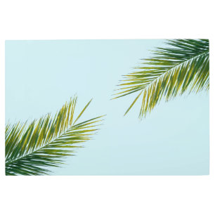 Palm tree branch metal print
