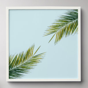Palm tree branch peel and stick photo tile