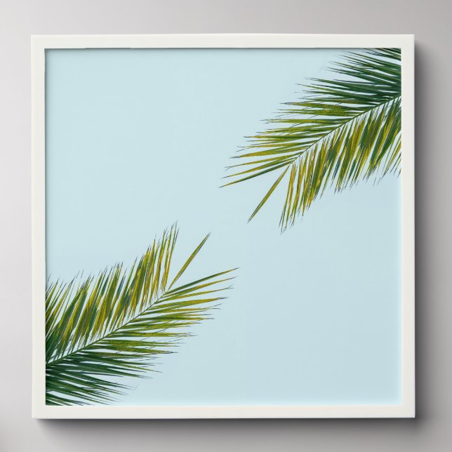 Palm tree branch peel and stick photo tile (Front Set)