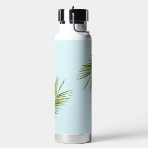 Palm tree branch water bottle