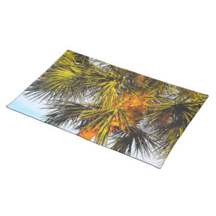Palm Tree Branches, Afternoon Sun Cloth Placemat