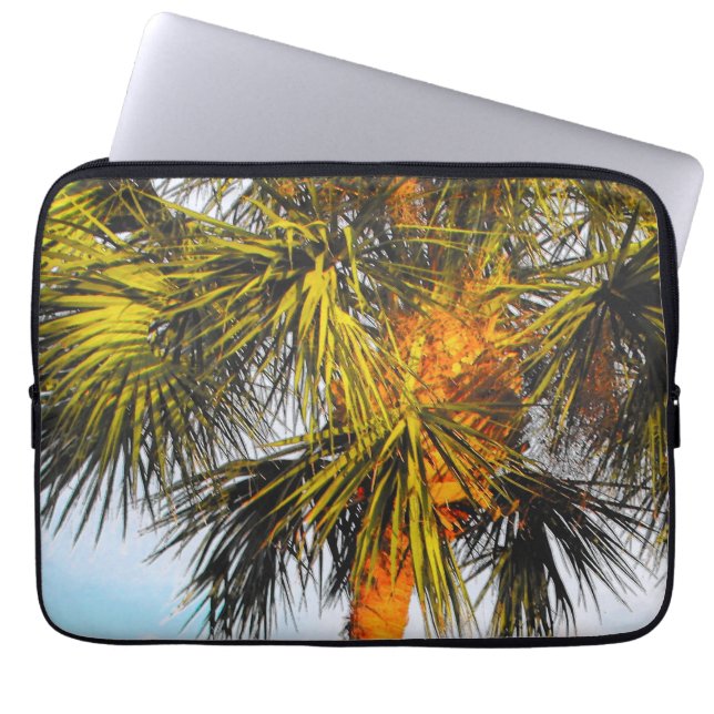 Palm Tree Branches, Afternoon Sun Laptop Sleeve (Front)