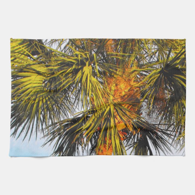 Palm Tree Branches, Afternoon Sun Towel (Horizontal)