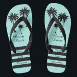 Palm Tree Bride Tribe Beach Lover   Flip Flops<br><div class="desc">Hit the beach in style with these awesome Palm Tree Personalized Beach Lover Flip Flops! Sweet little palm trees to give you that tropical feel! Room to customize with your name! Mix and match all of your favorite Beach Lover products from Up On the Mountain!</div>
