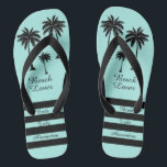 Palm Tree Bride Tribe Beach Lover   Flip Flops<br><div class="desc">Hit the beach in style with these awesome Palm Tree Personalized Beach Lover Flip Flops! Sweet little palm trees to give you that tropical feel! Room to customize with your name! Mix and match all of your favorite Beach Lover products from Up On the Mountain!</div>