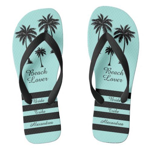 Palm Tree Bride Tribe Beach Lover   Flip Flops