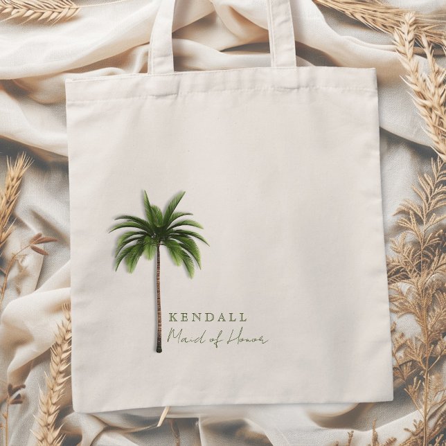 Palm Tree Bridesmaid Bridal Party Minimalist Tote Bag (Creator Uploaded)