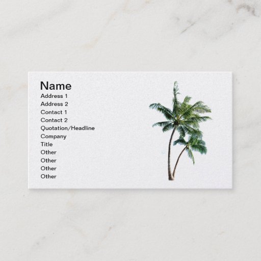 Customizable Palm Tree Business Card