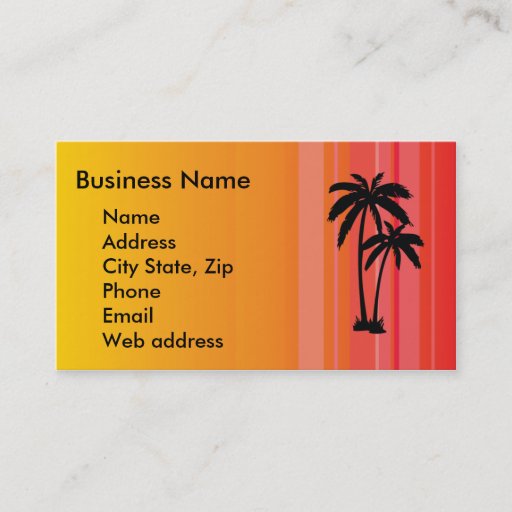 Customizable Palm Tree Business Card