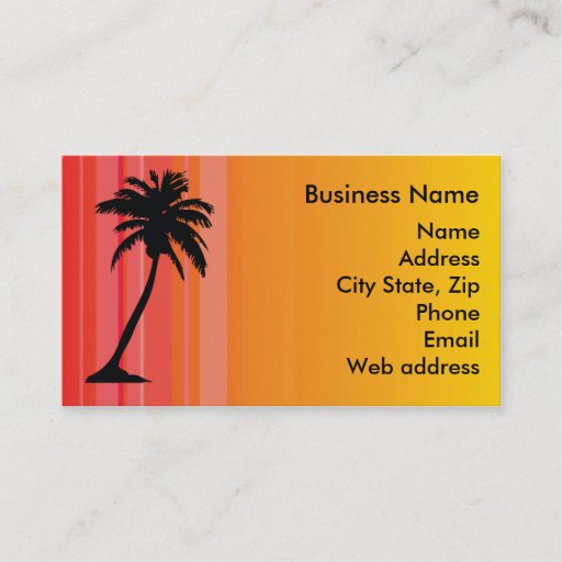 Customizable Palm Tree Business Card