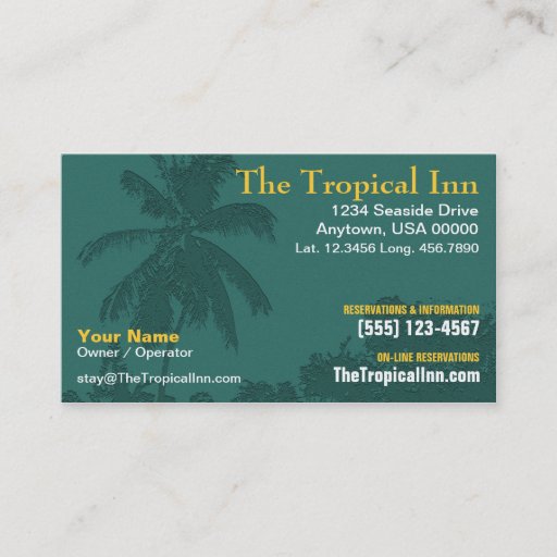 Customizable Palm Tree Business Card
