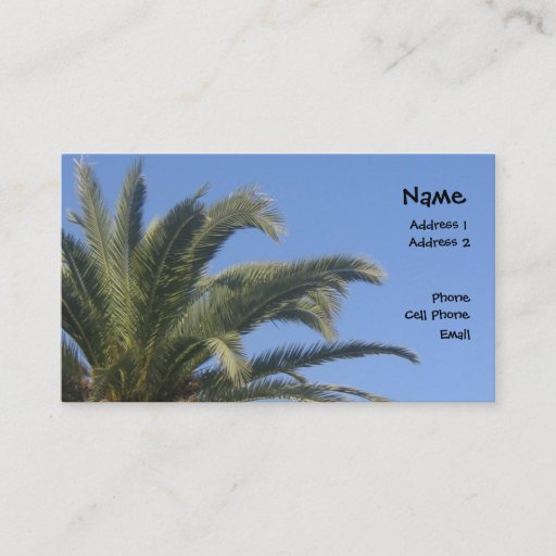 Customizable Palm Tree Business Card Templates