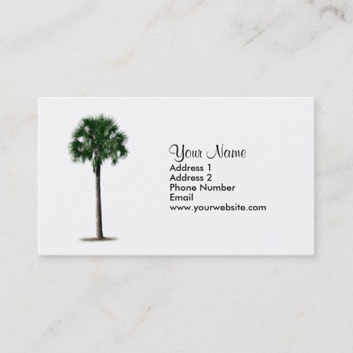 Customizable Palm Tree Business Card