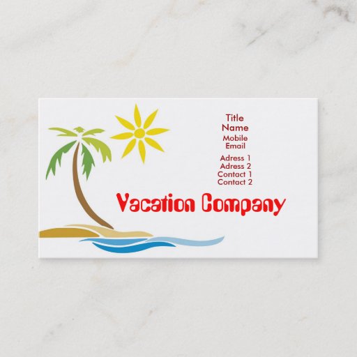 Customizable Palm tree business card