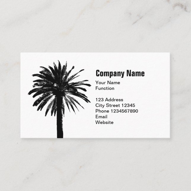 Palm tree business card template (Front)