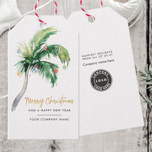 Palm Tree Business Logo Christmas Holiday Gift Tags