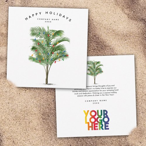 Palm Tree Business Logo Holiday Christmas Card