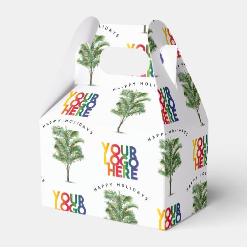 Palm Tree Business Logo Holiday Christmas Card Favor Boxes