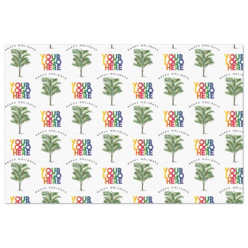 Palm Tree Business Logo Holiday Christmas Card Tissue Paper