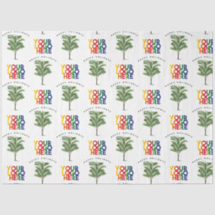 Palm Tree Business Logo Holiday Christmas Card Tissue Paper