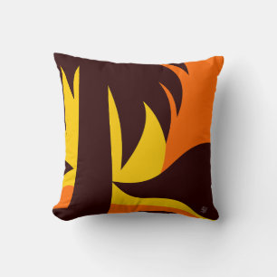 Palm Tree by Ocean At Sunset Throw Pillow