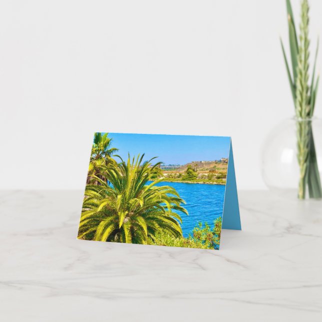 Palm Tree by Waterside Card (Front)