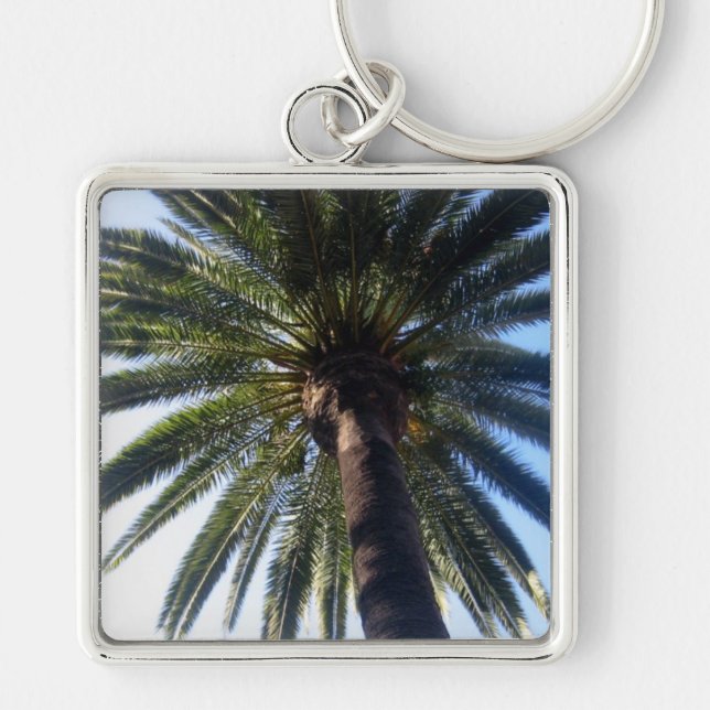 Palm Tree California Beach Custom Keychain (Front)