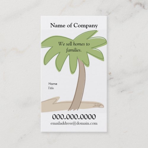 Palm Tree - Card Template Business Cards