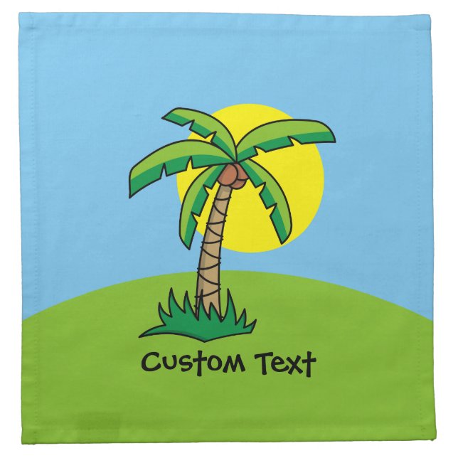 Palm Tree Cartoon Cloth Napkin (Front)