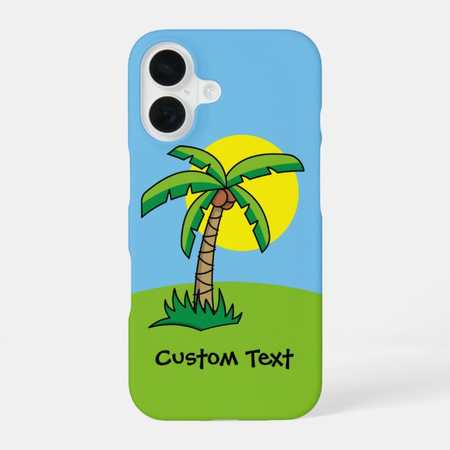 Palm Tree Cartoon iPhone Case (Back)