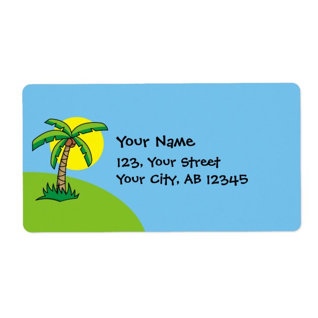 Palm Tree Cartoon Label (Front)