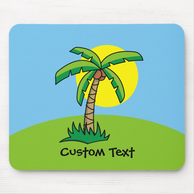 Palm Tree Cartoon Mouse Pad (Front)