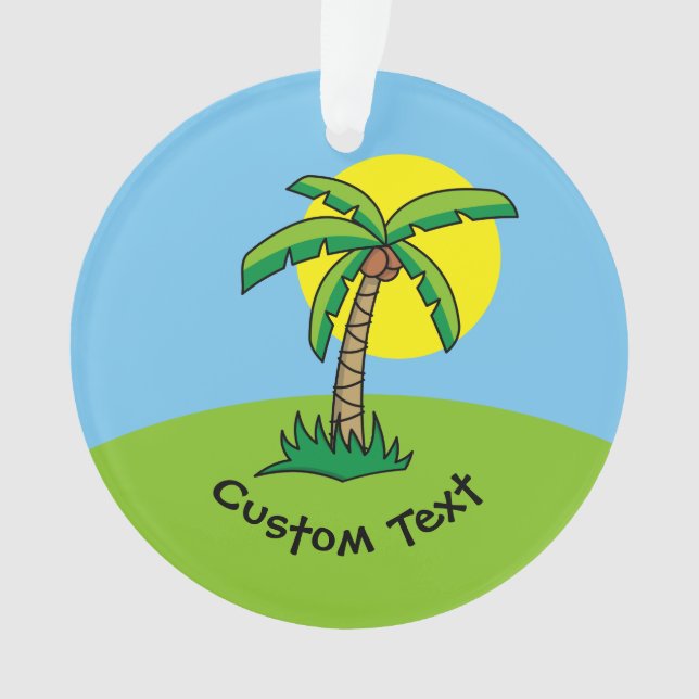 Palm Tree Cartoon Ornament (Front)